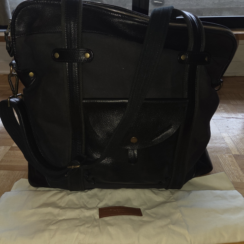 Big Ugo Santini Leather/canvas Weekend Bag